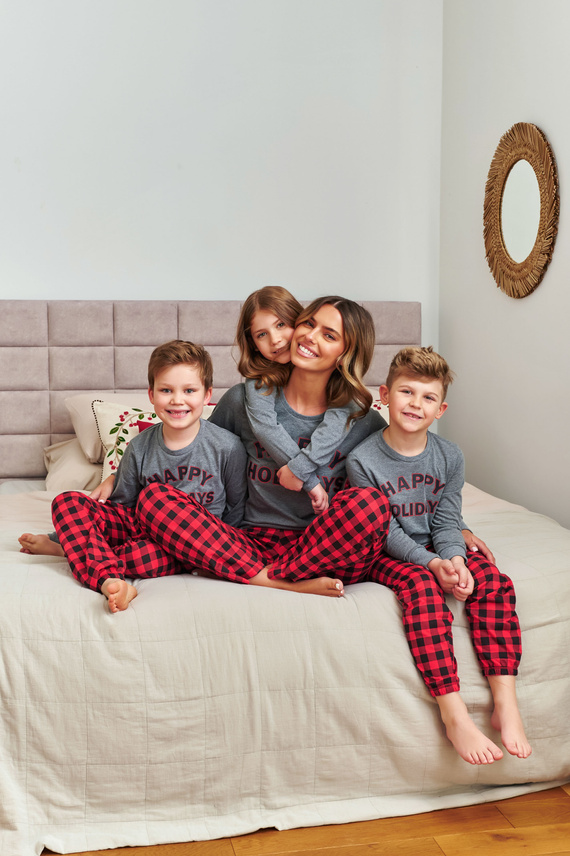 Doctor Nap 7343 – piżama damska bawełniana Dark Grey z nadrukiem