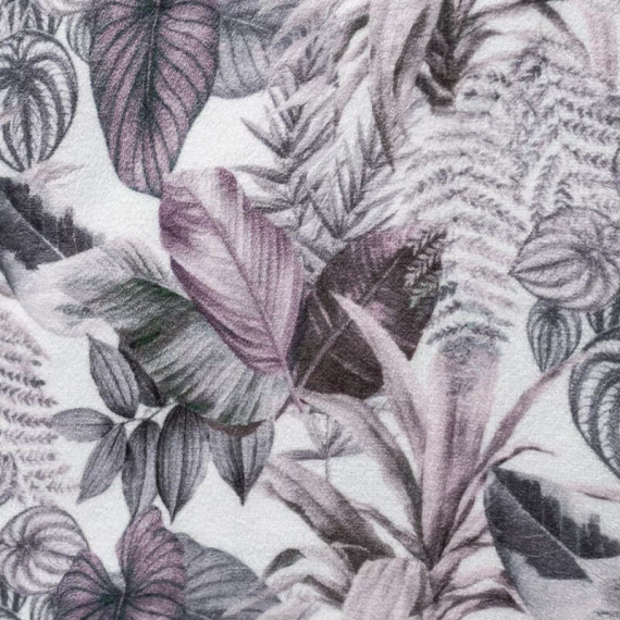 Koc narzuta liście Davos 2 Eurofirany fioletowy szary