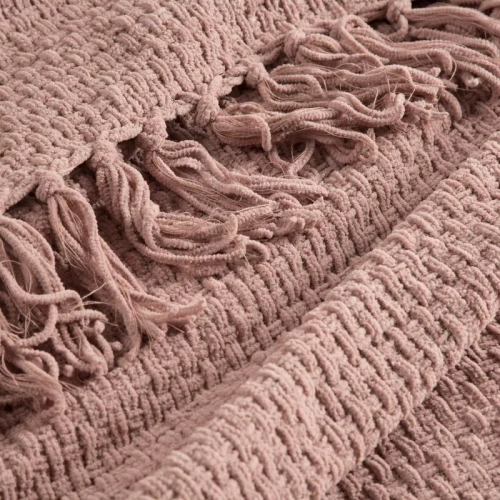 Koc tkany narzuta z frędzlami Suzi Eurofirany różowy  