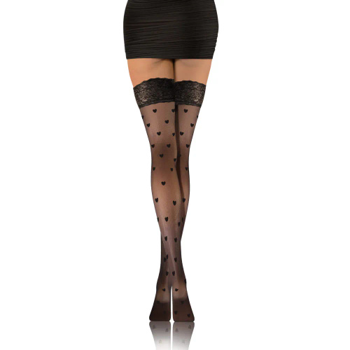 PD03 Pończochy samonośne 20 den Sesto Senso czarny