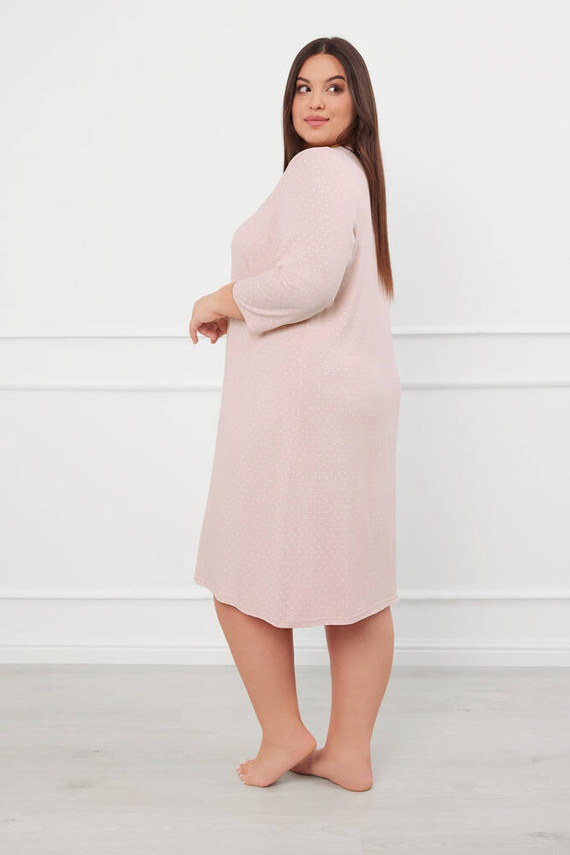 Koszula damska z rękawem 3/4 Puntini Italia Fashion - pudrowy róż