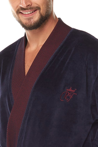 Szlafrok męski 2050 Royal L&L - grafit 