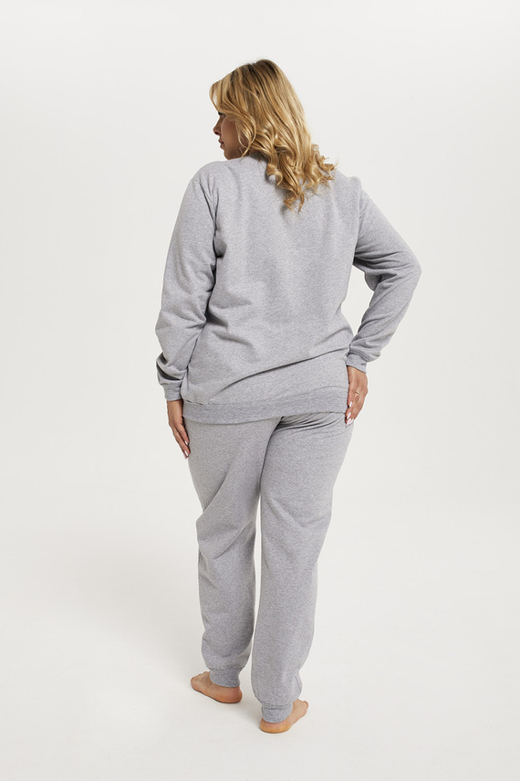 Komplet Damski dł. rękaw, dł. spodnie Fox Italian Fashion czarny - melanż