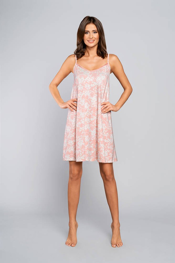 Koszula nocna, wąskie ramiączko Bryza Italian Fashion - łosoś