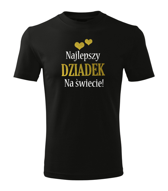 Koszulka męska "Najlepszy DZIADEK NA ŚWIECIE – złoty nadruk" Moocha czarny