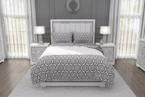 Pościel bawełniana Glamour 017 ornament Faro szary 