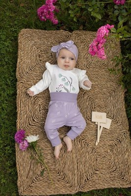 Legginsy niemowlęce "My Garden" Pinokio - fiolet druk