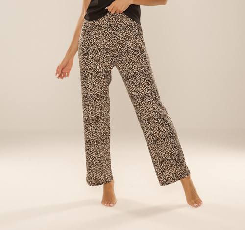 Spodnie piżamowe Kendall 852 – wiskoza, panterka, wygoda i styl, De Lafense