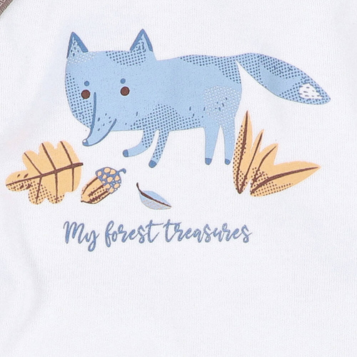 Pajacyk z bawełny organicznej Skarby Jesieni Nini ecru