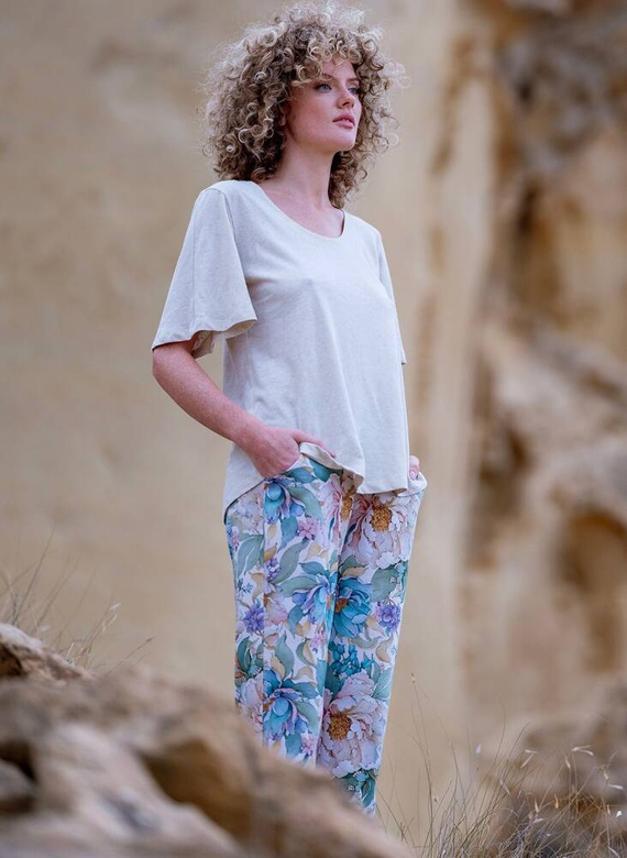 Piżama damska rozpinana 269 Cana- beżowy