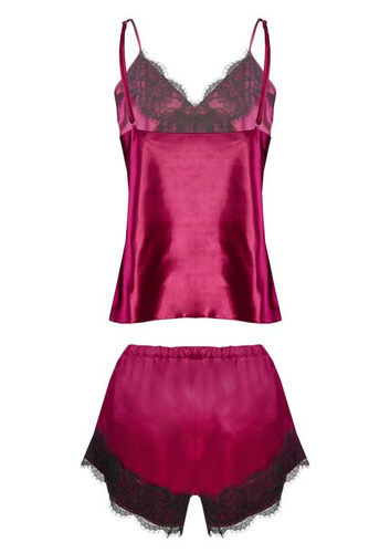 Piżama Damska Satynowa Tima DKaren - bordo