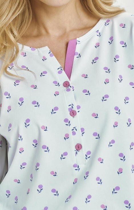 Piżama Taro Yolanda 3446 – damska piżama z wiskozy i bawełny, rękaw 7/8, długie spodnie