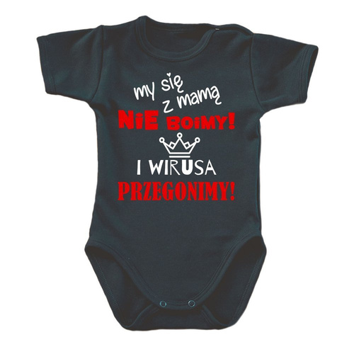 "My się z mamą nie boimy" body krótki rękaw Moocha czarny