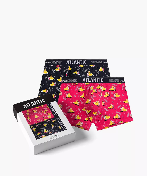 Bokserki męskie 2MHH-007/25 Atlantic - różowy-granatowy