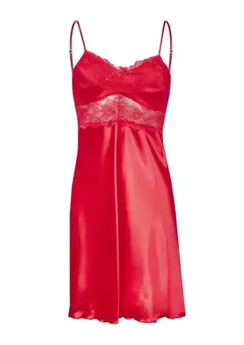 Halka satynowa Peri koszulka damska DKaren - czerwony