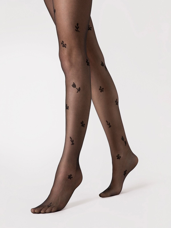 G 6121 Petal Rajstopy Fiore 20 den - czarny