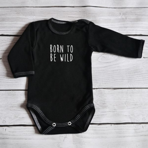 Body długi rękaw "Born to be wild" Moocha białe