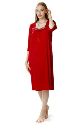 3942 Melisa halka koszula nocna damska Mewa burgundowy