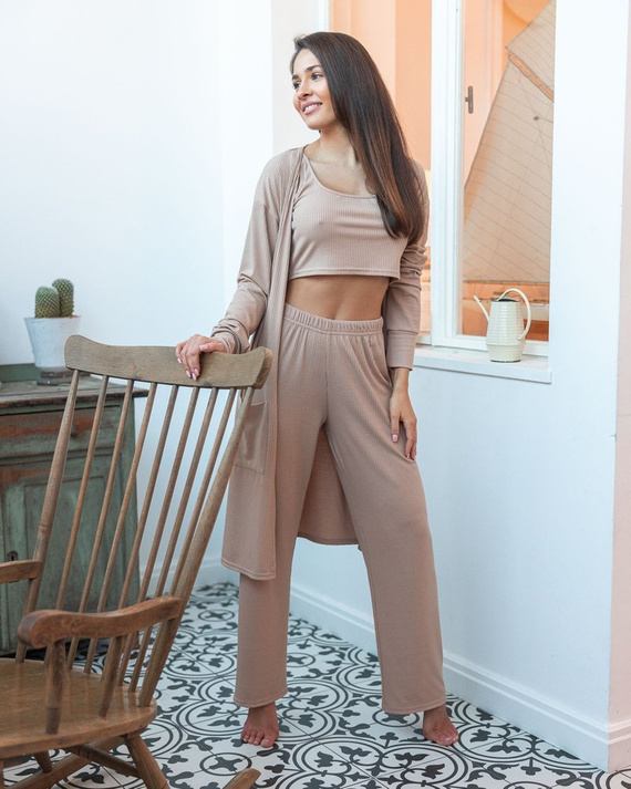 Sensis Kardigan Szlafrok Laida - beżowy