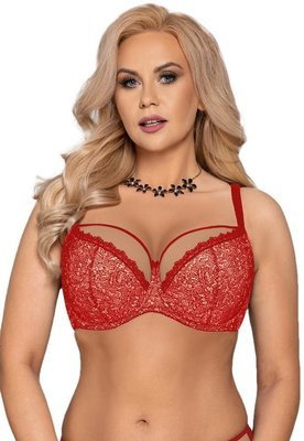 VB-323 Biustonosz półusztywniany Vena beż-czerwony