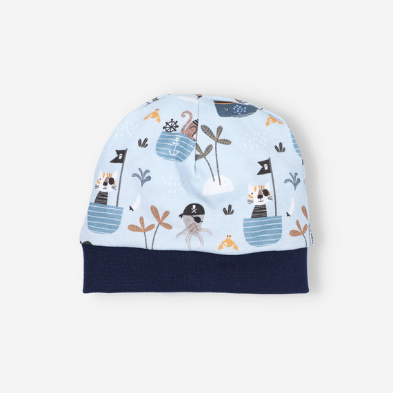 Komplet niemowlęcy z bawełny organicznej Piraci Nini granatowy