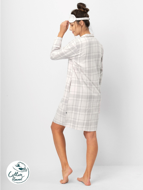 Koszula damska Key LND 401– bawełna flanelowa, długi rękaw, zapinana na guziki