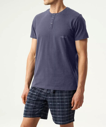 Piżama męska krótki rękaw NMP-380 Atlantic-granatowy