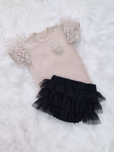 Body z krótkim rękawem Inez Bambarillo beżowy