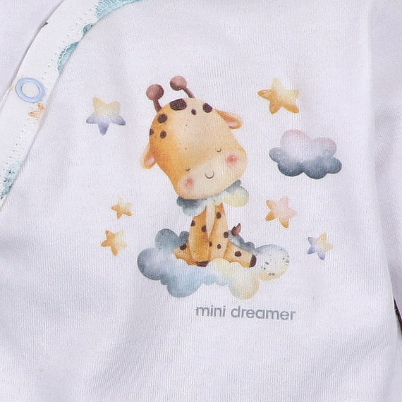 Body kopertowe Little Dreamers Nini z bawełny organicznej - dla niemowląt, 100% ekologiczne, bezniklowe napy