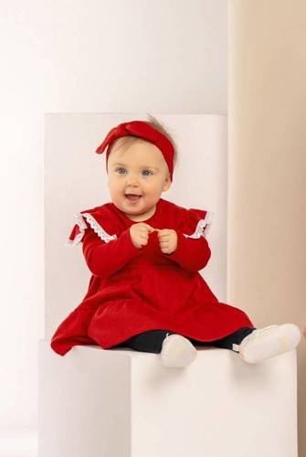 163169 Magia Świąt Sukienko-body + opaska Nicol - czerwony