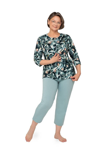 Piżama damska 201 Maria II Martel  bały turkusowy 21