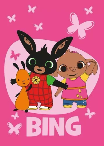 Miękki kocyk dziecięcy Królik Bunny Bing Jerry Fabrics | Przytulna mikrofibra na każdą okazję