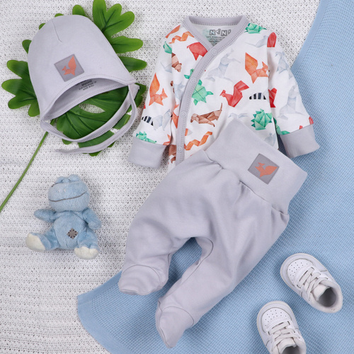 Body kopertowe z bawełny organicznej Fun Origami Nini druk