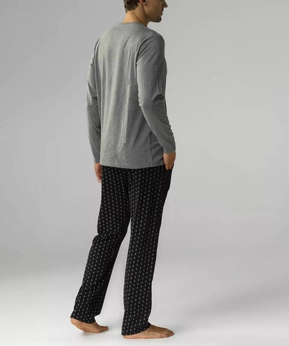 Piżama męska krótki rękaw,NMP-373  Atlantic-  szary czarny