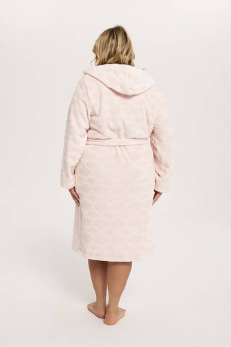 Szlafrok damski z kapturem Drina Italian Fashion - różowy