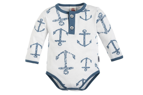 Body polo z długim rękawem "BLUE SEA"  Makoma biały 
