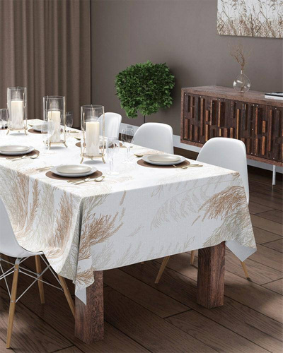 Obrus dekoracyjny 4138 A Panama 98 Detexpol beżowy liście