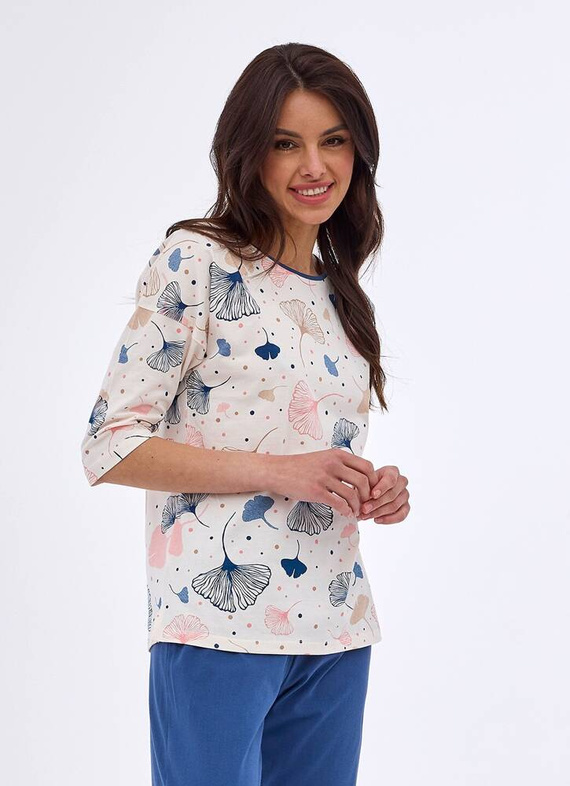 Piżama damska 3/4 147/390 Selena Cornette ecru