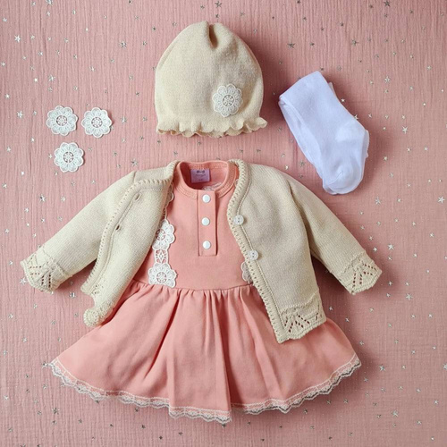 Czapeczka ażurowa CZ4Beż Marija - beżowy