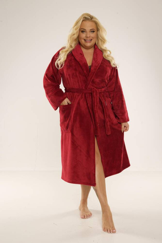 Długi Szlafrok damski 628 Abigail Forex - bordo