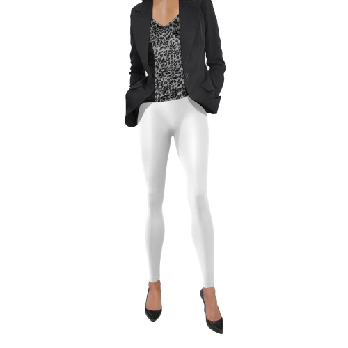 Legginsy Long bezszwowe kryjące długie Sesto Senso biały 