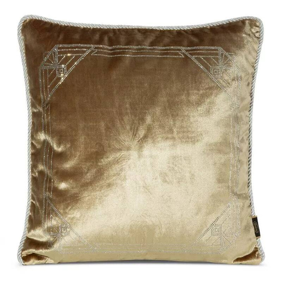 Poszewka welurowa z kryształkami Royal 9 Eurofirany miodowy