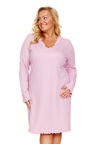 Doctor Nap 7325 – Koszula nocna 100% bawełna | Plus size, długi rękaw - papaya