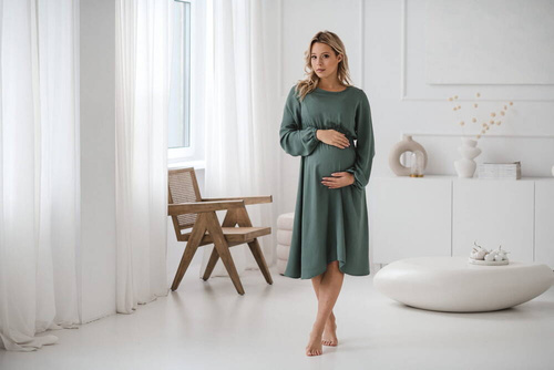 Sukienka ciążowa i do karmienia Lovely Dress Midi Milk&Love miętowy