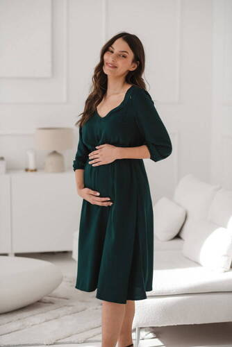 Sukienka ciążowa i do karmienia Lovely Dress Midi Milk&Love morski