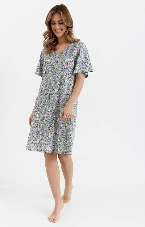 Koszula nocna z bawełny 463 Cana - niebieska