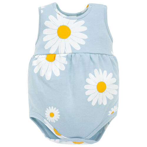 Body niemowlęce na ramiączkach Daisy Pinokio - niebieski