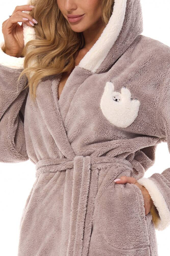 Szlafrok damski 2411 Lazy L&L - beżowy