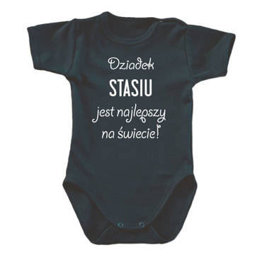 Body krótki rękaw "Dziadek najlepszy na świecie"" Moocha czarny