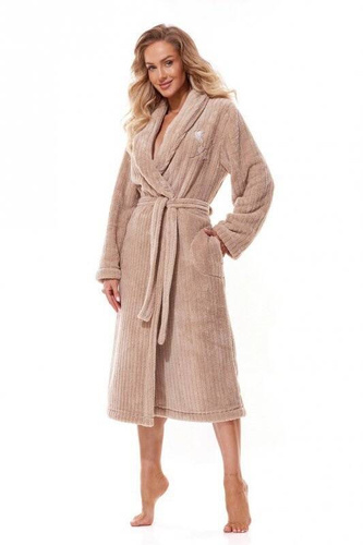 Długi Szlafrok Damski 2323 monique L&L -beżowy